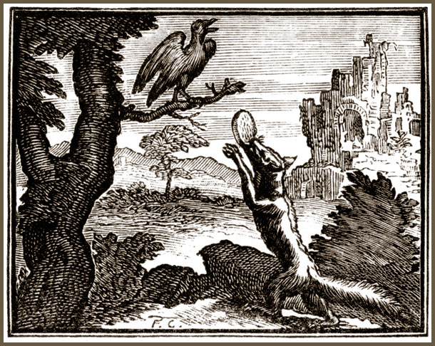 Illustration : Le corbeau et le renard